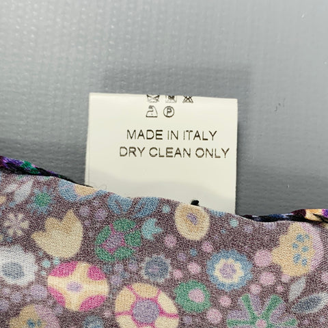 BARNEY'S NEW YORK Multi Color Floral Silk Blend Satin Pocket Square