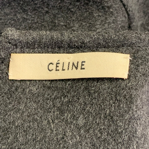 CELINE Vintage Size 6 Grey Charcoal Virgin Wool Cashmere Crew Neck Pullover