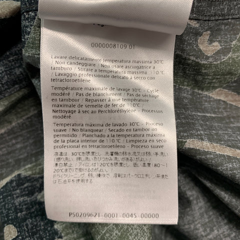 VALENTINO Camisa Manga Larga Abotonada Algodón Estampado Verde Negro Talla XL