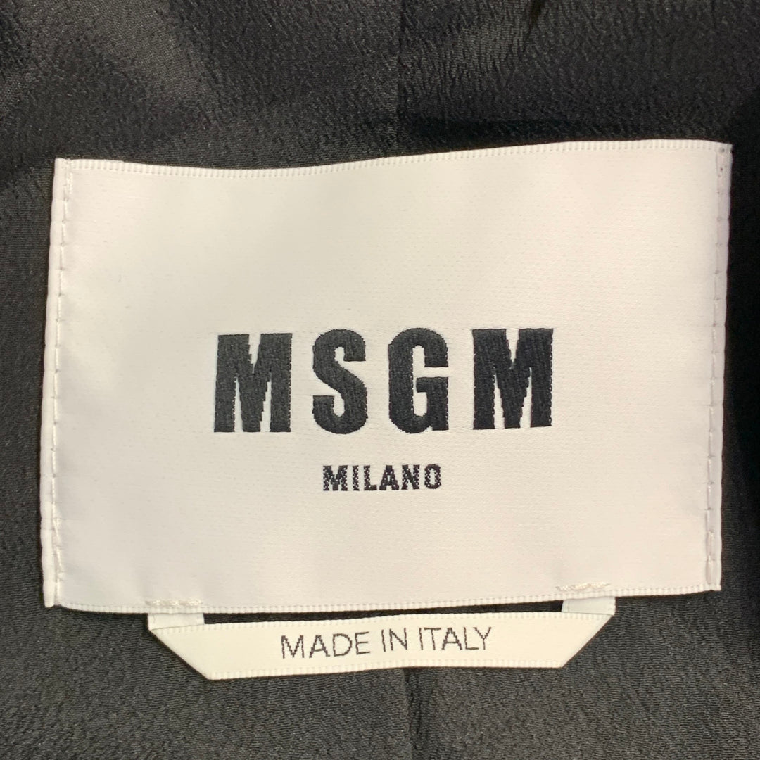 MSGM Size 34 Black Contrast Stitch Wool Blend Notch Lapel Sport Coat