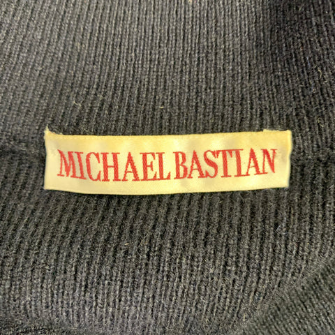 MICHAEL BASTIAN Size 42 Navy Yellow Grey Vertical Stripe Cashmere Pullover