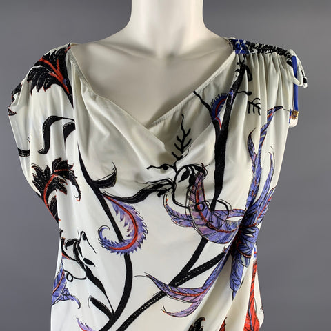 ROBERTO CAVALLI Size M Nylon Blend Feather Drop Waist Dress