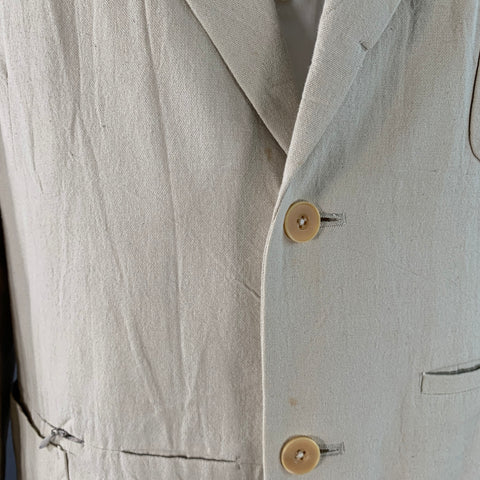 YOHJI YAMAMOTO Size L Beige Cotton Notch Lapel Suit