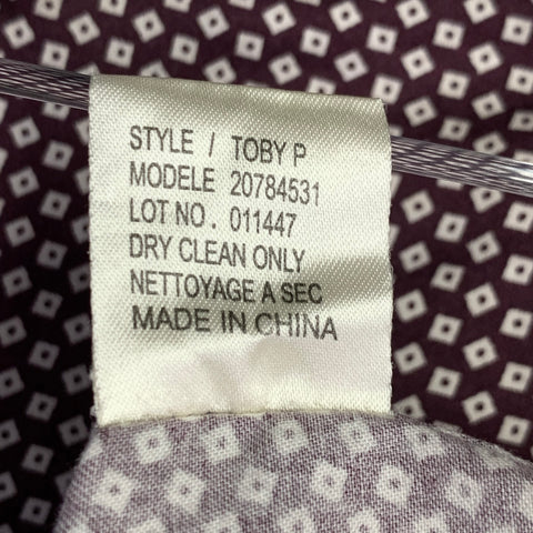 THEORY Taille M Chemise à manches longues en coton avec une poche et motifs à carreaux marron et blancs Toby P