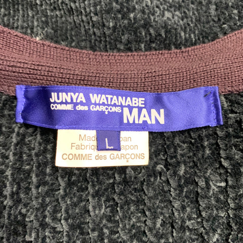 JUNYA WATANABE Size L Black Brown Chenille Knit Cardigan