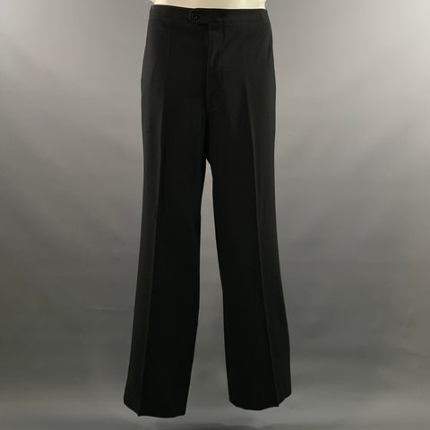 YVES SAINT LAURENT Chest Size 42 Black Solid Notch Lapel 36 31 Tuxedo