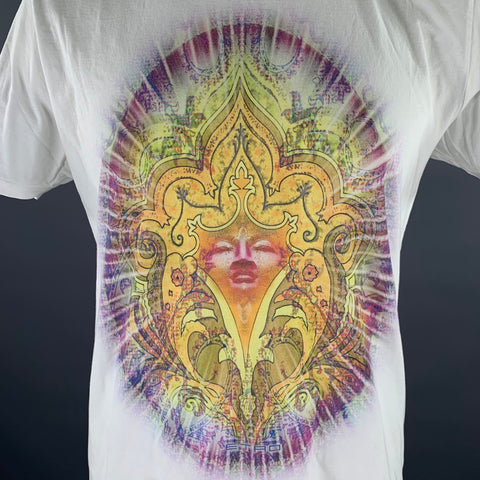 ETRO Size XL White Graphic Cotton Short Sleeve Shirt