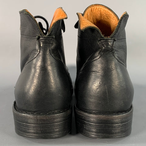 FIORENTINI + BAKER Size 10 Black Leather Lace-Up Ankle Boots