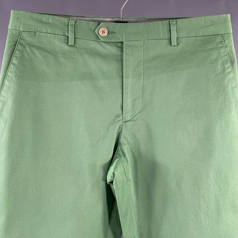 ETRO Size 30 Green Cotton Blend Zip Fly Dress Pants