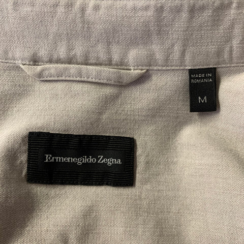 ERMENEGILDO ZEGNA Size M Tan Cotton Western Long Sleeve Shirt