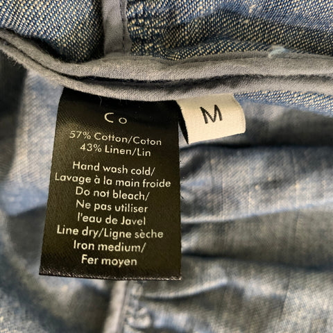 CO Size M Blue Cotton Linen Blend Long Dress