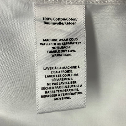 Chemise en coton blanc à manches longues et poignets mousquetaires plissée SAKS FIFTH AVENUE Taille XL