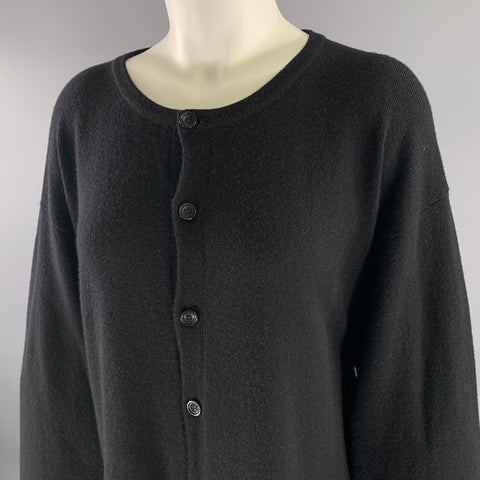 ESKANDAR M Size Black Cashmere Oversized Cardigan
