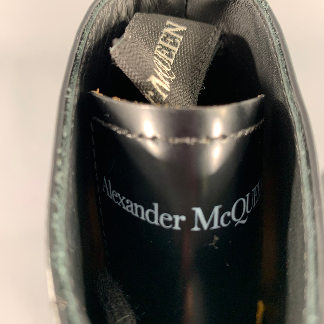 ALEXANDER MCQUEEN Size 9 Black  Leather Lace-Up Combat Boots