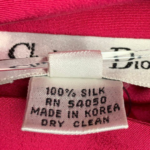 CHRISTIAN DIOR Size 14 Pink Fuchsia Silk Padded Dress Top
