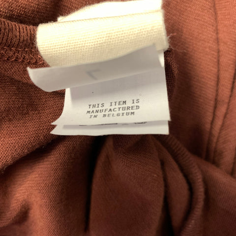 JAN JAN ESSCHE VAN Size L Burgundy Solid Cotton Cashmere Long Sleeve Shirt