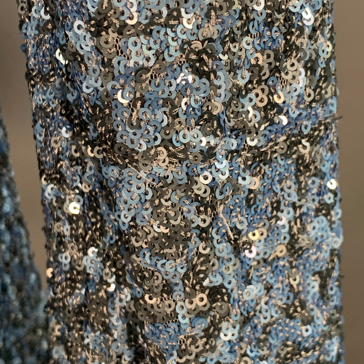 ZADIG & VOLTAIRE Size 42 Vanille Blue Grey Sequined Polyester Sport Coat