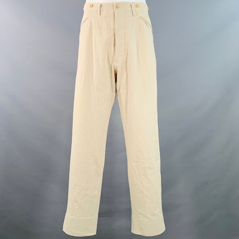 YOHJI YAMAMOTO Size L Beige Cotton Notch Lapel Suit