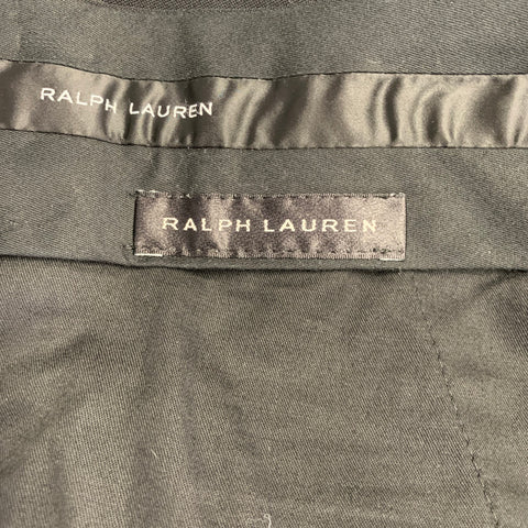 RALPH LAUREN Size 38 Short Black Wool Peak Lapel Tuxedo