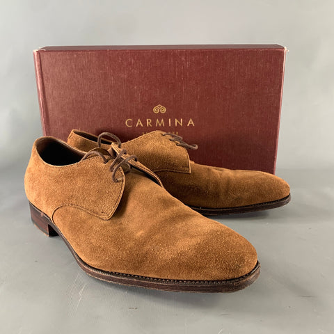CARMINA Size 11 Brown Suede Derby Lace Up Shoes