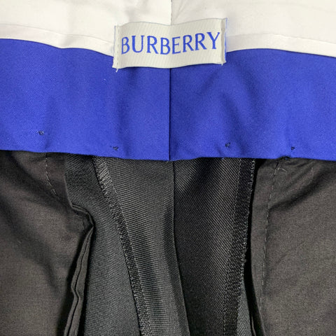 BURBERRY Size 38 Black Wool Silk Double Breasted Tuxedo