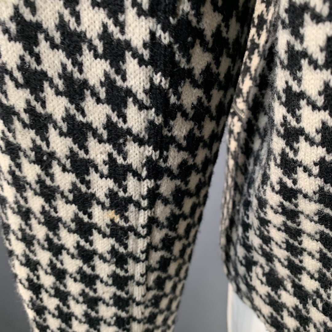 LAUREN by RALPH LAUREN Size XXXL Black Off White Wool Zip Pockets Jacket