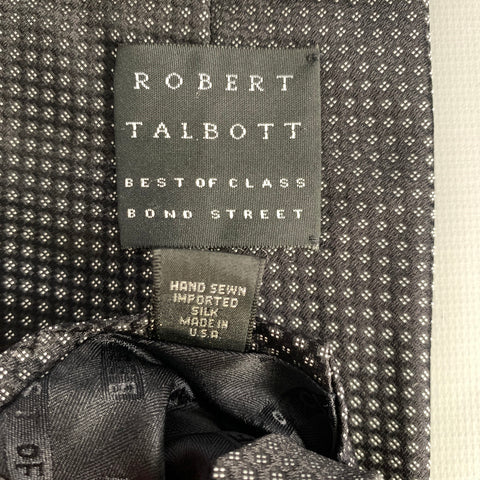 ROBERT TALBOTT Black Silver Dots Silk Tie