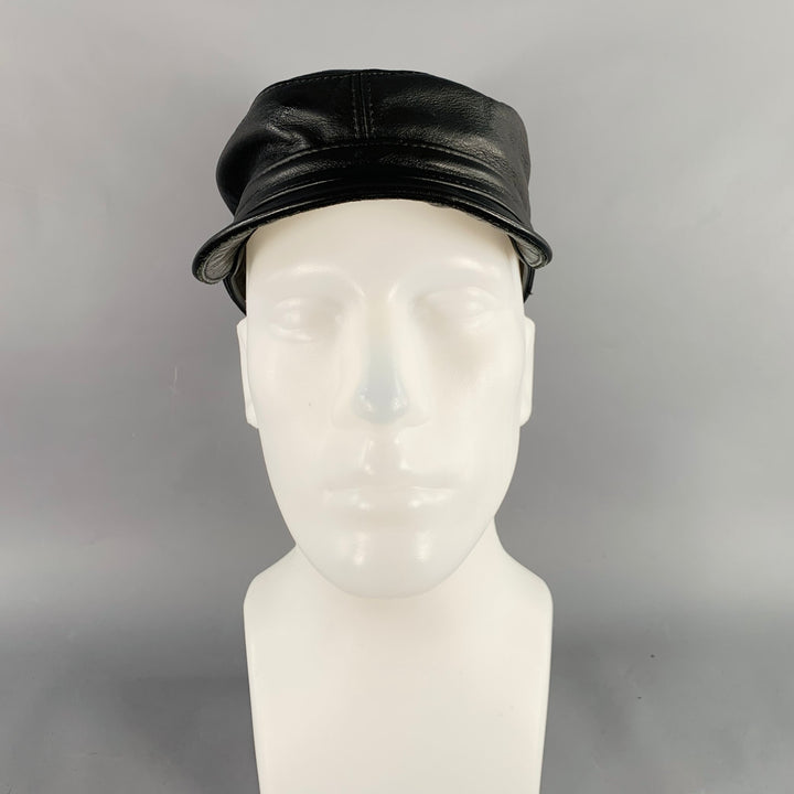 MR. S LEATHER Size M Black Leather Miner Cap Hat