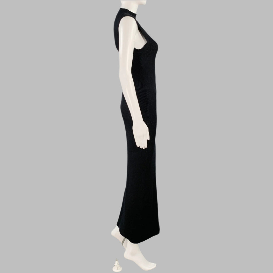 ENZA COSTA Size XS Black Viscose Blend Ribbed Sleeveless Dress Sui Generis Designer Consignment ENZA COSTA Size XS Black Viscose Blend Ribbed Sleeveless Dress Sui Generis Designer Consignment
