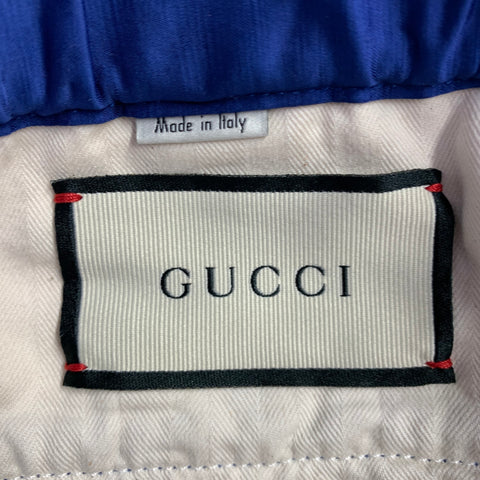 GUCCI 2019 Taille 32 Jogging Décontracté en Viscose et Lin à Rayures Bleues et Rouges