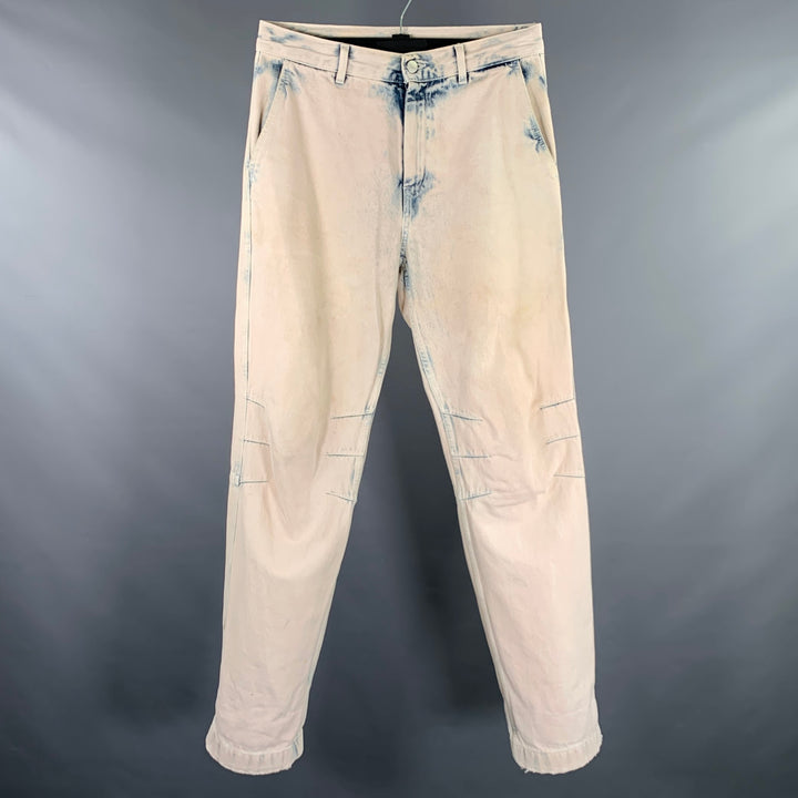 MCQ by ALEXANDER MCQUEEN Size 30 No 7 Beige Blue Washed Cotton Jeans