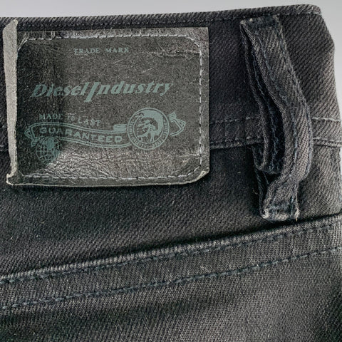 DIESEL Size 27 Sleenker Black Cotton Blend Skinny Slim Button Fly Jeans