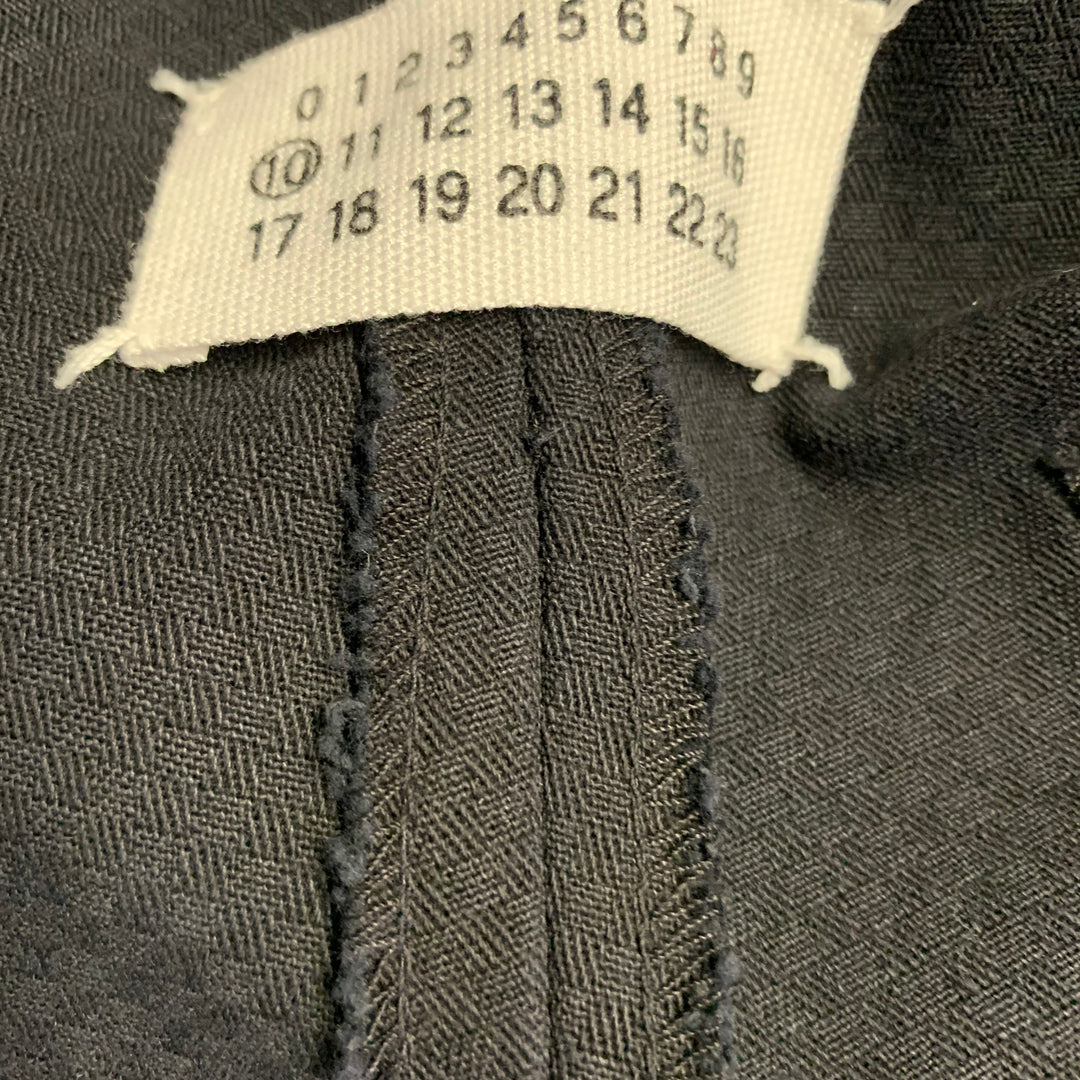 MARTIN MARGIELA Size 44 Navy Checkered Cotton Notch Lapel Suit