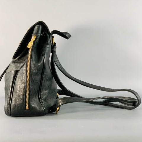 designer leather drawstring backpacks The as well as a small leather portfolio MCM Vintage Small Black Gold