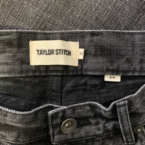 TAYLOR STITCH Size 31 Black Heather Cotton Straight Jeans