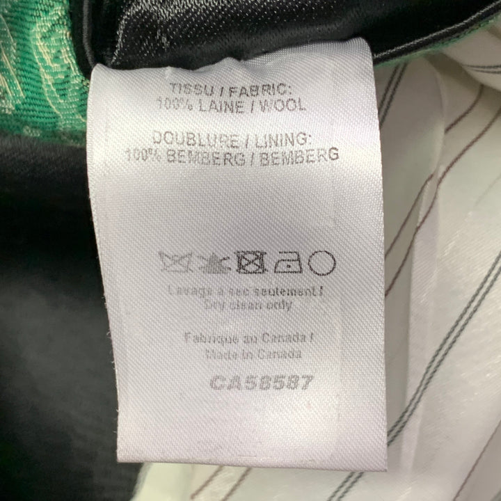 3.PARADIS SS22 Size L Green Jacquard Wool Notch Lapel Coat