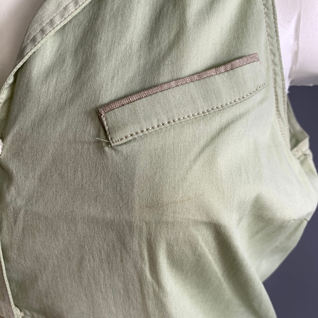 BRUNELLO CUCINELLI Size S Tan Mint Cotton Polyamide Sleeveless Casual Top