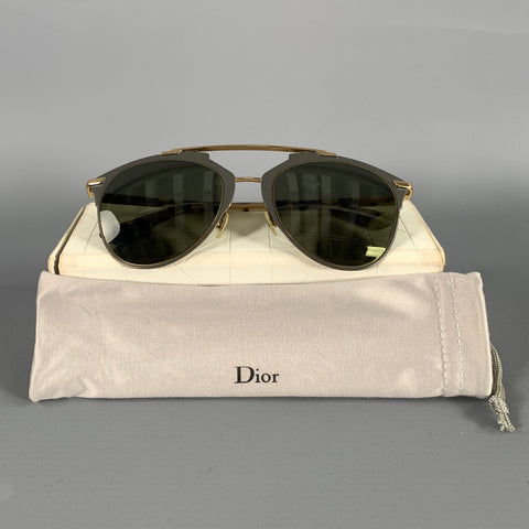 DIOR Brown Gold Tortoise Sunglasses