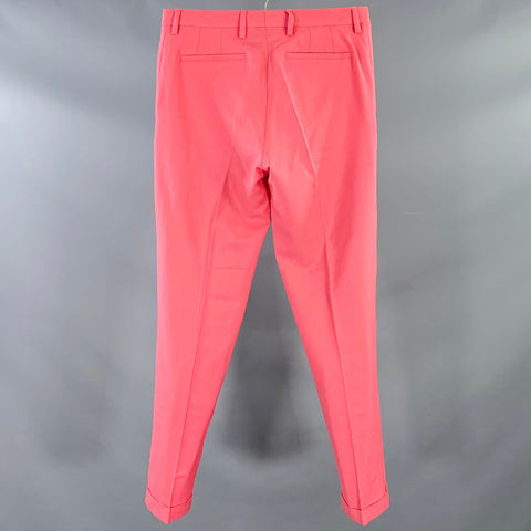 PAUL SMITH Size 31 Pink Twill Wool Flat Front Cuffed Dress Pants