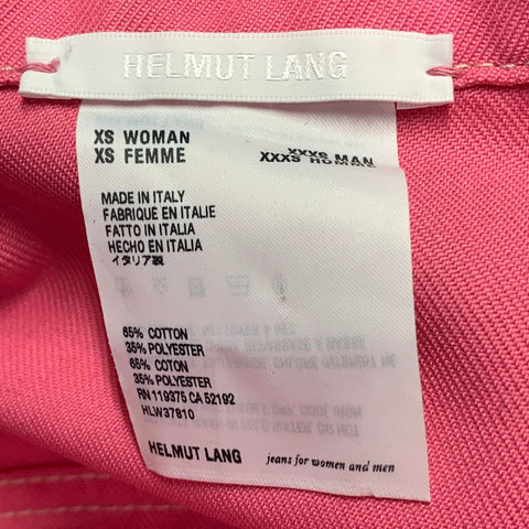 HELMUT LANG Size XS Femme Trucker Pink Cotton Blend Cropped Denim Jacket