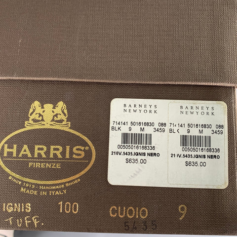 CALZOLERIA HARRIS Size 10 Black Leather Side Zipper Boots