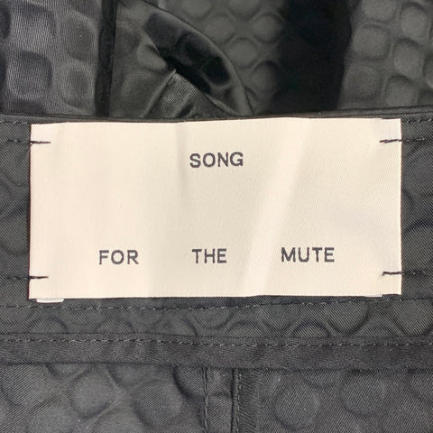 SONG FOR THE MUTE SS22 AVENUE D'IVRY Size 34 Black Embossed Nylon Five Pockets Casual Pants