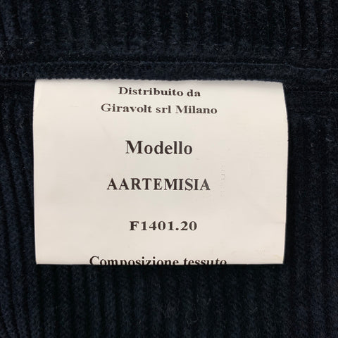 DOPPIAA Size 36 Navy Corduroy Cotton Double Breasted Sport Coat