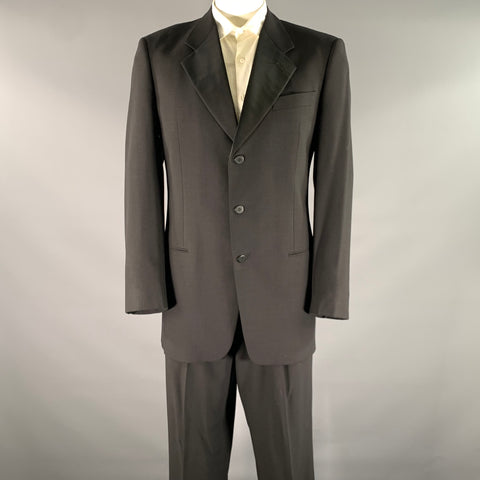 GIORGIO ARMANI Size 42 Black Wool Notch Lapel Tuxedo