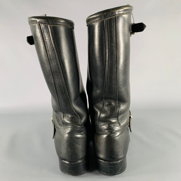 VINTAGE Size 9 Black Leather Motorcycle Boots