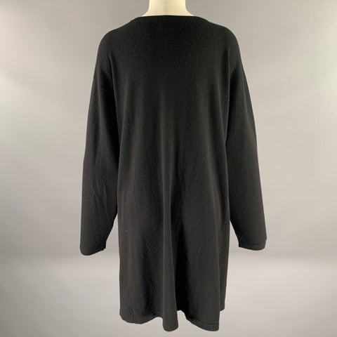 ESKANDAR M Size Black Cashmere Oversized Cardigan