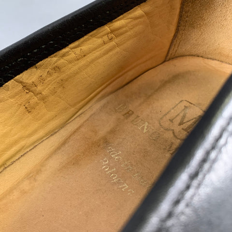 BRUNO MAGLI Size 10 Black Gold Leather Loafers