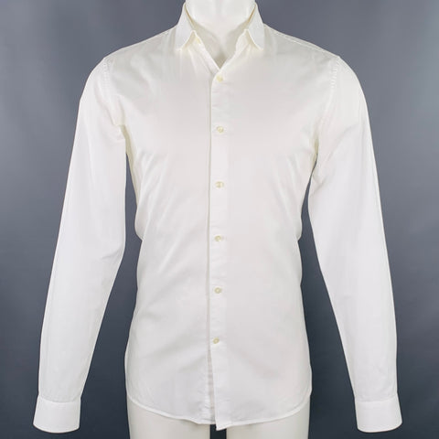 REISS Size M White Slim Fit Long Sleeve Shirt