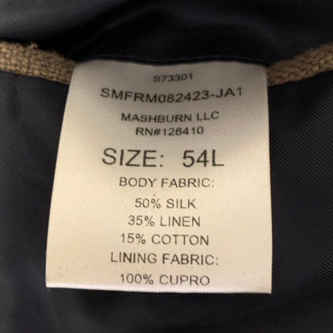 SID MASHBURN Size 44 Brown Textured Silk Linen Cotton Sport Coat