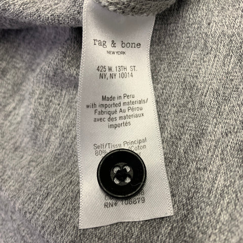 RAG & BONE Size M Grey Heather Cotton Blend Henley T-shirt